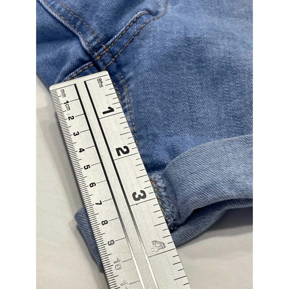 Refuge Women's‎ Rolled Cuffed Hem Blue Denim Jean Shorts